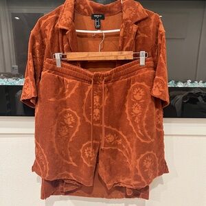 Forever 21 Men’s Rust Terry Cloth Set - Small/Medium
